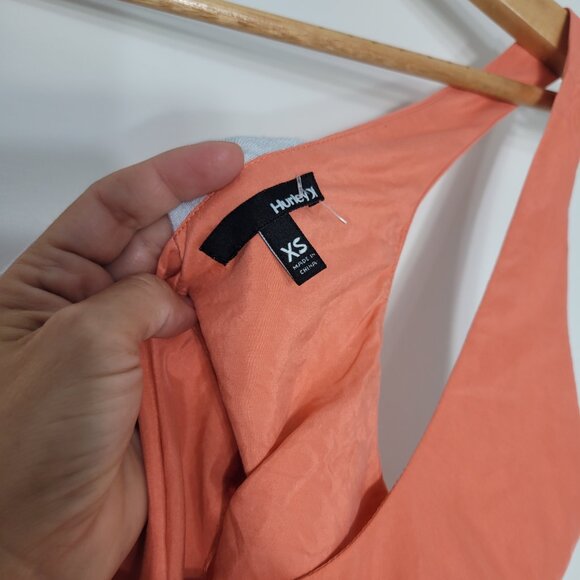 Hurley Women's Orange 100% Silk Sleeveless Scoop Neck Tank Top Loose Fit Size XS - Picture 5 of 9